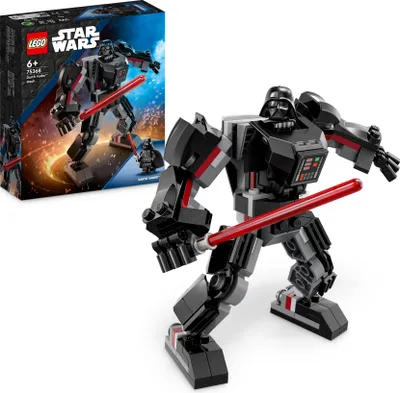 Produktbild von LEGO 75368 Star Wars Darth Vader Mech, baubares Actionfiguren-Modell mit Gelenkteilen, Minifiguren-Cockpit und großem roten Lichtschwert, Sammel-Spielzeug für Kinder, Jungen, Mädchen ab 6 Jahren