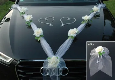 Immagine prodotto di Decorazioni per auto con rose per matrimoni