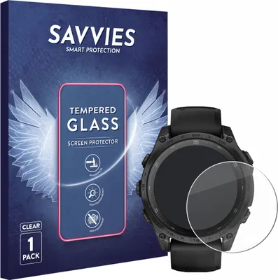 Produktbild von Savvies Schutzglas für Garmin Tactix 8 AMOLED (47 mm) Displayschutz 9H Glas klar transparent