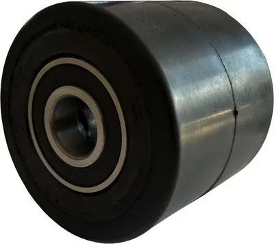 Produktbild von Hubwagen Rolle Gummi 80 x 70 mm, Achse 25 mm inkl. Kugellager - Ersatzrolle