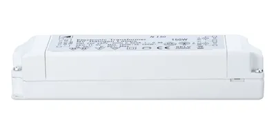 Produktbild von Paulmann Transformator weiß 150W 150VA 230/12V Kunststoff Dimmbar Schutzklasse II Brandschutz für Niedervolt-Lampen B41xH30xT153mm