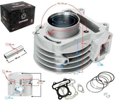 Produktbild von Zylinder für 50-cm³-Roller 139QMB 4T, mit Auslass für Temperatursensor