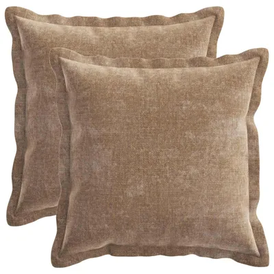 Produktbild von vidaXL Kissenbezug 2 stk. HOUTEN Braun 35 x 35 cm Chenille-Stoff