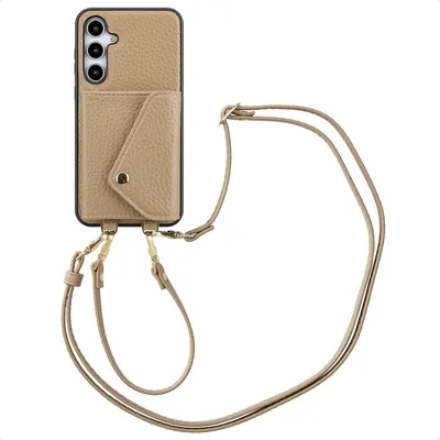 Image de Selencia Sera étui de téléphone avec cordon et porte-cartes pour le Samsung Galaxy A35 - Taupe