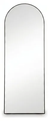 Immagine prodotto di SensaHome - Specchio da parete minimalista - Specchio a stativo con cornice in metallo - Nero - Design moderno - Specchio ad arco da appendere - Specchio ad arco - 150x50 cm