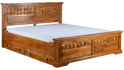 Immagine prodotto di MASSIVMOEBEL24 | OXFORD #0311 Letto matrimoniale in legno di acacia - laccato / miele 200x200