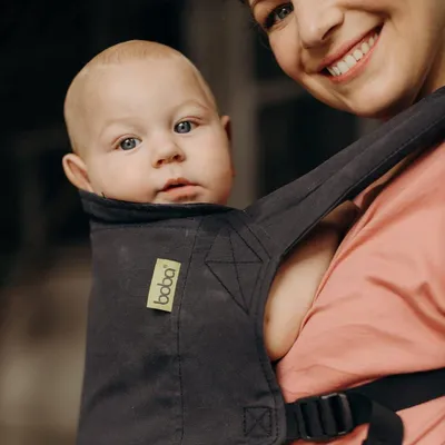 Immagine prodotto di Boba Classic 4GS, marsupio per neonati color grigio antracite – marsupio ergonomico per portare il bambino sul ventre e sulla schiena, adatto a bambini da 3 a 20 kg