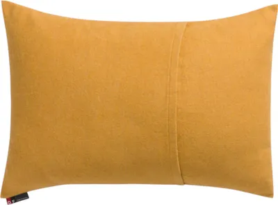 A yellow pillowcase shown from the back.