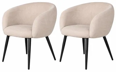 Imagen del producto de Conjunto de 2 sillones con reposabrazos Nox - Color beige
