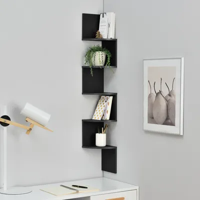 Obrázek produktu pro [en.casa] Stylisches Wandregal schwarz matt im