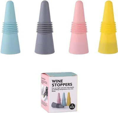 Immagine prodotto di Tappi per bottiglie di vino in silicone, set da 4 pezzi