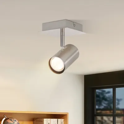 Produktbild von ZMH LED Deckenleuchte Deckenstrahler 1 Flammig GU10 Deckenlampe Flur 330°Schwenkbar Modern Deckenspots Innen Nickel für Schlafzimmer Wohnzimmer Küche Flur