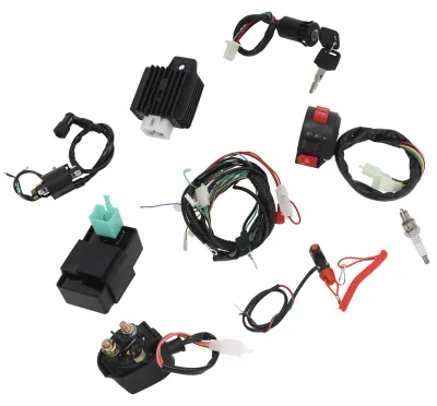 Zdjęcie produktu dla Zestaw przewodów elektrycznych, regulator, świeca zapłonowa, moduł CDI do pojazdów ATV 4-suwowych o pojemności 50cc, 70cc, 90cc, 110cc, 125cc