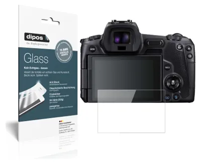 Produktbild von 2x Schutzfolie für Canon EOS R - Anti-Shock 9H Folie dipos Glass Kunststoffglas