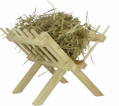 Produktbild von Elmato 10028 Heu-Futterraufe aus Holz, klappbar, 23x19cm