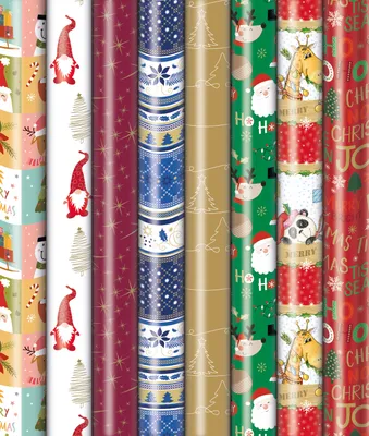 Produktbild von Sortiment Geschenkpapier Weihnachten – Präsenta - 50 Röllchen á 300cm x 100 cm -Rolle: € 4,95 -Sortiment: € 247,50