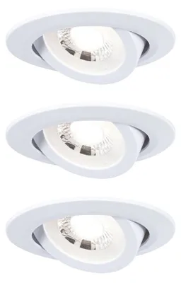 Image de Ensemble de 3 spots encastrables LED Paulmann, blanc, orientables