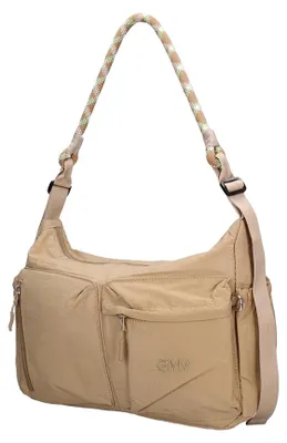 Zdjęcie produktu dla Torba na Ramię Gianmarco Venturi Poliuretan Wiele Kieszeni Regulowany Pasek khaki UNICA 36x24x10 cm 9063 Khaki