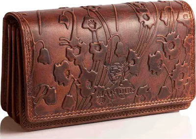 Produktbild von MATADOR VENEDIG Leder Damen Geldtasche Geldbörse Blumen Braun