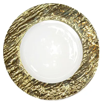 Produktbild von Weiß-goldene Dessertteller, 22 cm – 6er-Set