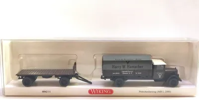 Produktbild von Wiking 084201 Mercedes MB L 2500 Pritschenlastzug "Harry W. Hamacher" dunkelbraun Maßstab 1:87 Modellauto (NOS)