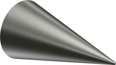 Produktbild von Interdeco Endstücke / Zierabschlüsse für Gardinenstangen mit 20 mm Ø Edelstahl-Optik, Typ Savio (Kegel), Pack. 2 Stück