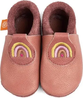 Produktbild von Orangenkinder Kinder-Hausschuhe Poppie Reginchen Leder beige braun 24/25