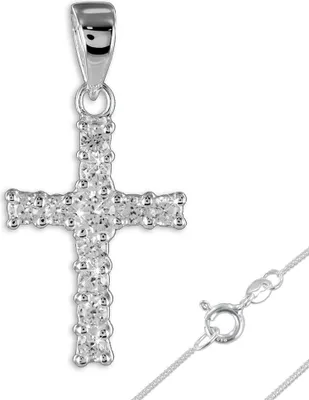 Produktbild von Kreuz Kette Silber 925 mit Zirkonia Anhänger ohne Kette