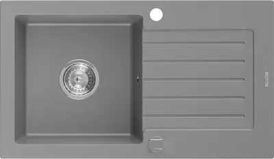 Immagine prodotto di Mexen Pablo lavello in granito a 1 vasca con sgocciolatoio 752 x 436 mm, grigio, sifone cromato - 6510751010-71