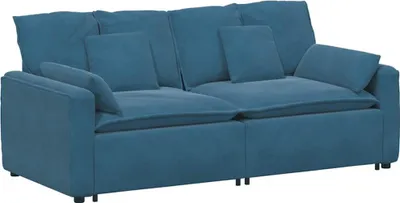 Produktbild von vidaXL Modulares Sofa mit Kissen Blau