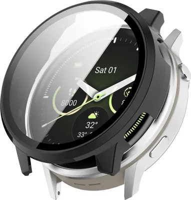 Obrázok produktu pre Pre Garmin Venu 4 45mm plastové dizajnové puzdro + tvrdené sklo 9H Black
