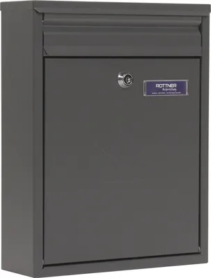 Zdjęcie produktu dla Skrzynka pocztowa Rottner Como, antracytowa | Zamek cylindryczny | 25 x 32 x 8,5 cm