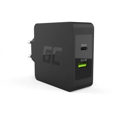 Zdjęcie produktu dla Green Cell - Ładowarka USB-C 45W PD z przewodem USB-C i dodatkowym portem USB