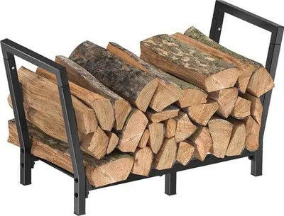 Produktbild von Famanu Feuerholzregal Metall für Innen und Außen - 81 x 33 x 46 cm