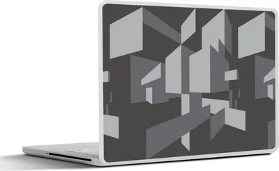 Produktbild von MuchoWow® Laptop Aufkleber Sticker Cover 3D - Muster - Schwarz und Weiß 30x22 cm - Laptop-Sticker
