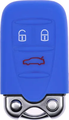 Produktbild von Auto Schlüssel Hülle Silikon Schutz Cover Blau kompatibel mit ALFA Romeo 159 Brera 156 Spider 2005 - 2011 3 Tasten KEYLESS SMARTKEY