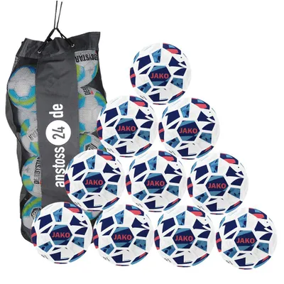 Produktbild von Ballset JAKO Jugendball Iconic inkl. Ballsack 10 Bälle 3 weiß/navy/rot. 290g