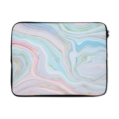 Produktbild von MuchoWow® Laptop Hülle 17 Zoll Laptoptasche Marmor - Pastell - Muster - Abstrakt - Zipper - Schutzabdeckung