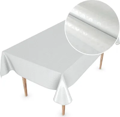 Produktbild von Tischdecke Wachstuch MIMOSA Einfarbig Weiß Robust Wasserabweisend Breite 140 cm Länge 220 cm