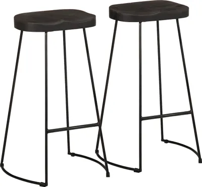 Produktbild von Barhocker 2 Stk. Schwarz 45x40x78 cm Mango Massivholz
