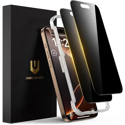 Produktbild von Displayschutzfolie Panzerglas Sichtschutz für iPhone 16 Pro (6,3 Zoll) 2 Stück