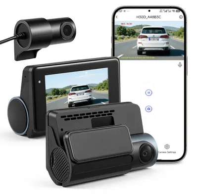 Produktbild von Dashcam Auto - Dual Autokamera Vorne & Hinten - 4K Vorne+1080p Hinten - Integriertes GPS - WLAN-App - 123°+125° Weitwinkel - G-Sensor & Parküberwachung - Loop-Aufnahme - Schwarz