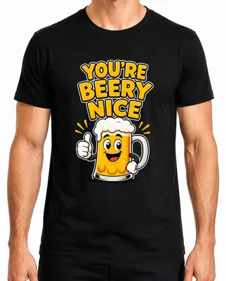 Imagen del producto de Camiseta para hombre, color , talla M, con diseño de cerveza, jarra de cerveza y un rostro divertido, ideal para celebrar y disfrutar