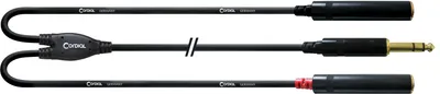 Productafbeelding van Cordial CFY 0.3 VGG, 2 x 6,35 mm, vrouwelijke connector, 6,35 mm, mannelijke connector, 0,3 meter, zwart