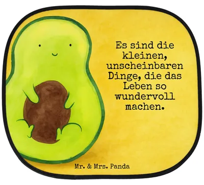 Produktbild von Mr. & Mrs. Panda autofenster sonnenschutz Avocado Kern Design - Weiß - Geschenk, Spruch Leben, Liebe, für Auto, Baby, hitzeschutz, Pkw, Pflanze