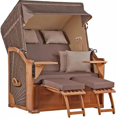 Produktbild von Strandkorb Nordstrand Teak PE grey Dessin 534