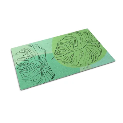 Imagen del producto de Alfombrilla para la puerta - Tapete para atrapar la suciedad - Alfombrilla antideslizante para interior y exterior - 60x40 cm - Monstera