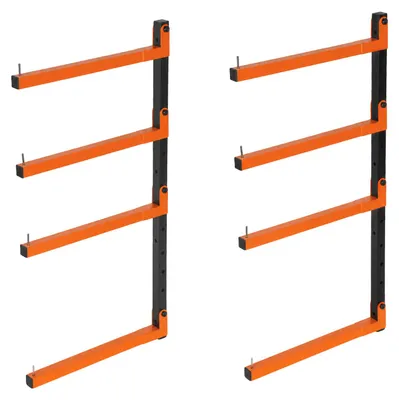 Productafbeelding van Eikuavons houtopslagrek met 4 niveaus, 2 wandbeugels, verstelbaar en inklapbaar, draagarmrek voor hout en planken
