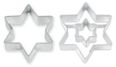 Productafbeelding van Uitsteekvorm, set van 2: ster/ster + ster, diameter 40 mm