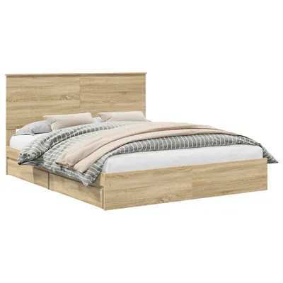 Obrázek produktu pro Postel s úložným prostorem s čelo Sonoma dub 160 x 200 cm